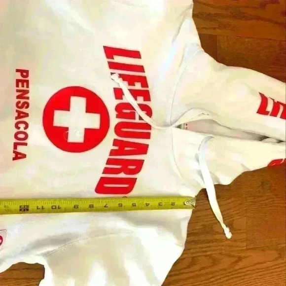  Women's Lifeguard Croptop Hoodie Jacket Beach Safety Pool Staff - Picture 3 of 7